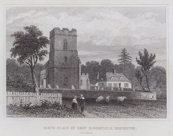Birth-place of Robert Bloomfield, Honington, Suffolk (engraving)