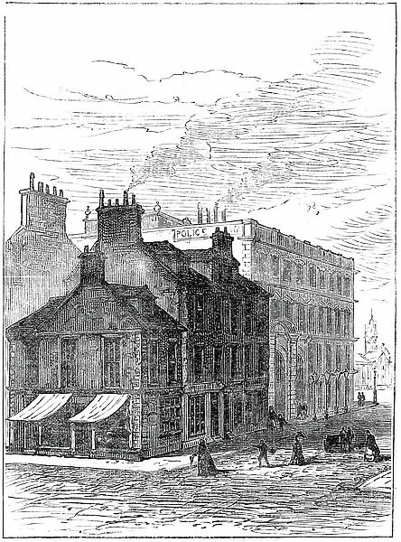 Birthplace of James Watt shortly before it was demolished in 1887 (engraving)