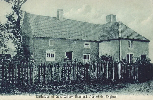 Birthplace of William Bradford, Governor of the Plymouth Colony, Austerfield, Yorkshire (b  /  w photo)