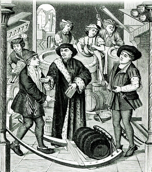The Bishop of Tournai receiving the Tithe of Beer granted by King Chilperic