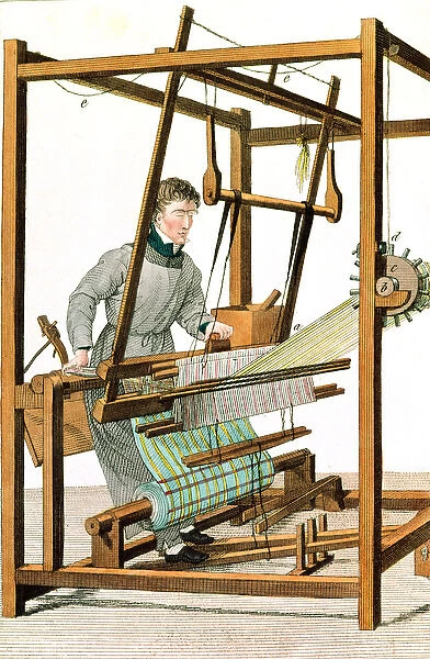 Blindman using a loom, plate 17 from Essai sur l Instruction des Aveugles