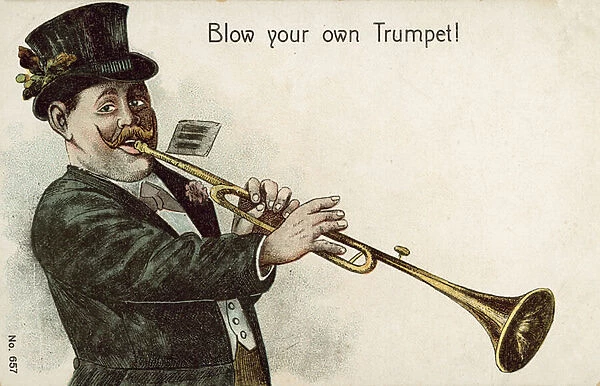 Blow your own trumpet (colour litho)