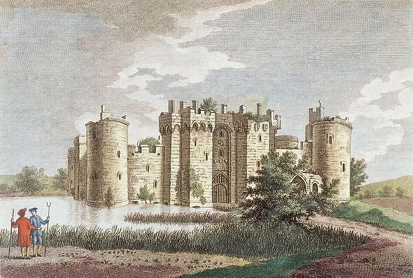 Bodiam Castle, Sussex, 7th January 1778 (colour engraving)