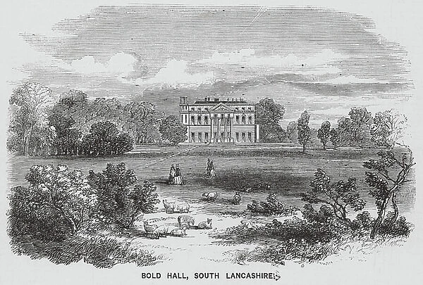 Bold Hall, South Lancashire (engraving)