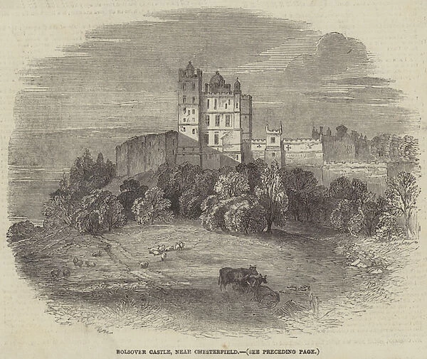 Bolsover Castle, near Chesterfield (engraving)