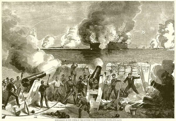 Bombardment of Fort Sumter by the Batteries of the Confederate States, April 13, 1861 (engraving)