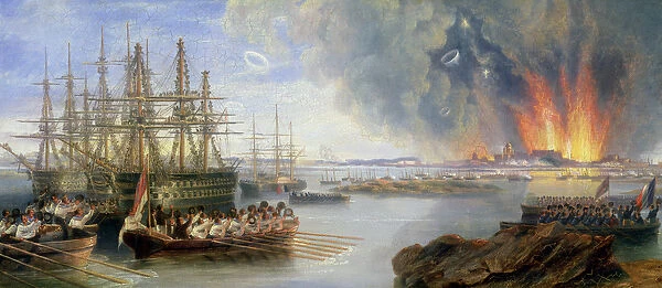 The Bombardment of Sebastopol, 1858 (oil on canvas)