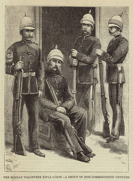 The Bombay Volunteer Rifle Corps, a Group of Non-Commissioned Officers (engraving)