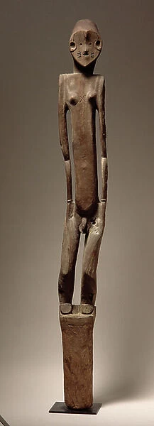 Bongo grave figure, Sudanese, late 19th or early 20th century (wood & metal)