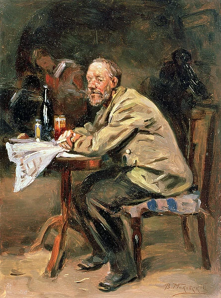 At the Bottle (oil on canvas)