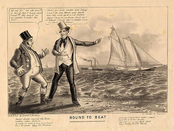 Bound to Beat: Yankee Doodle crossed the pond... (litho)