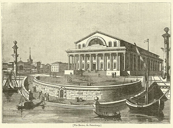 The Bourse, St Petersburg (engraving)