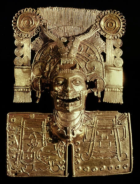 Breastplate representing the god of death, Mictlantecuhtli, from Tomb 7, Monte Alban