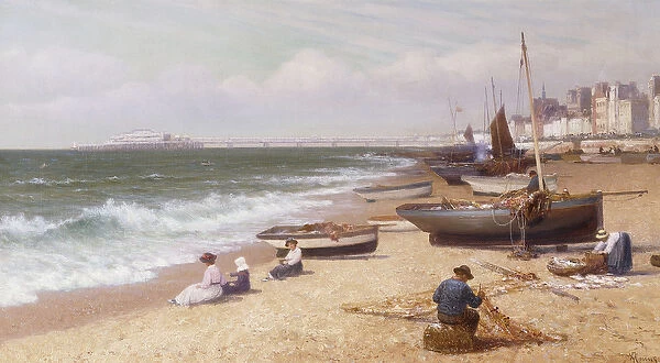 Brighton Beach, (oil on canvas)