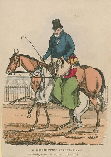 A Brighton Character (coloured engraving)