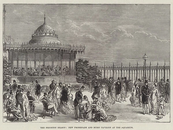 The Brighton Season, New Promenade and Music Pavilion at the Aquarium (engraving)
