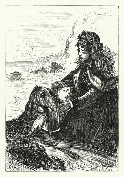 He brings it thee, oh, mother! his burthen pretty and pale (engraving)