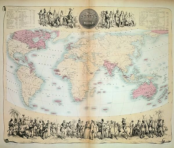 British Empire throughout the World (coloured engraving)
