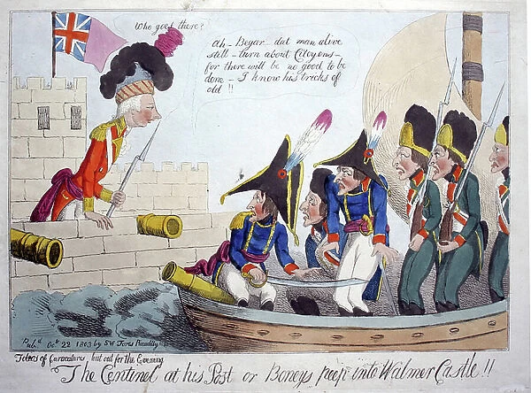 British satire of a French Invasion (engraving)