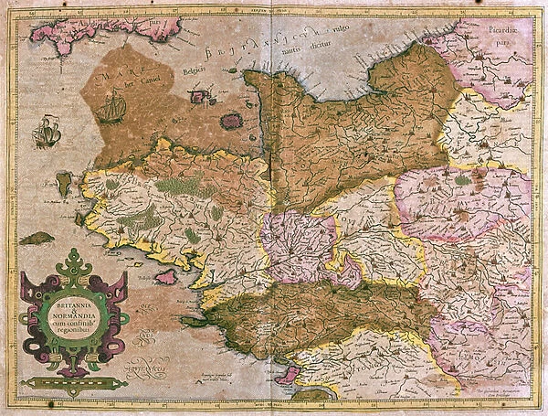 Brittany and Normandy, France (engraving, 1596)