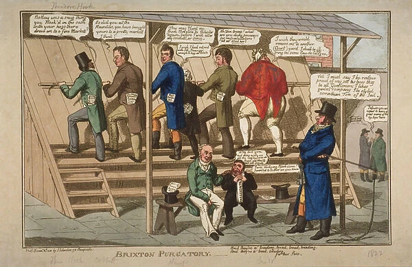 Brixton Purgatory, 1822 (hand-coloured etching)