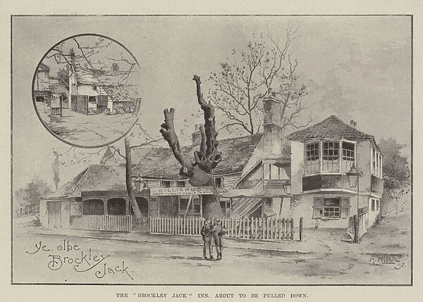 The 'Brockley Jack'Inn, about to be pulled down (litho)