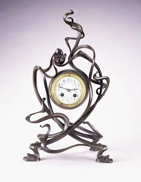 A bronze clock, c. 1895 (bronze)