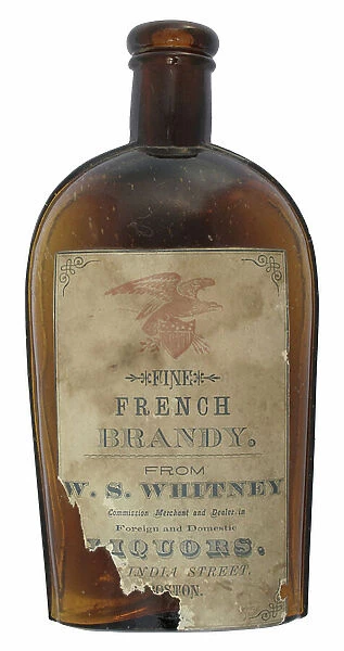 Brown glass bottle of French Brandy