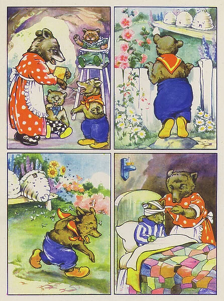 Bruin and the Bees (colour litho)