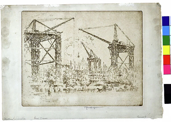 Building Kensington Great Cranes, c.1905 (etching on paper)