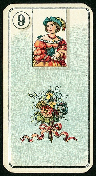 Bunch of Flowers, signifies great luck and success in every way (colour litho)