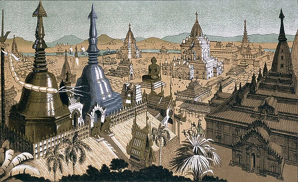 Burma: Province of the City of Mien (called Amien) with the gold and silver towers; subject of the Kublai Khan. From The Book of Ser Marco Polo, ed. Yule, pub. 1903