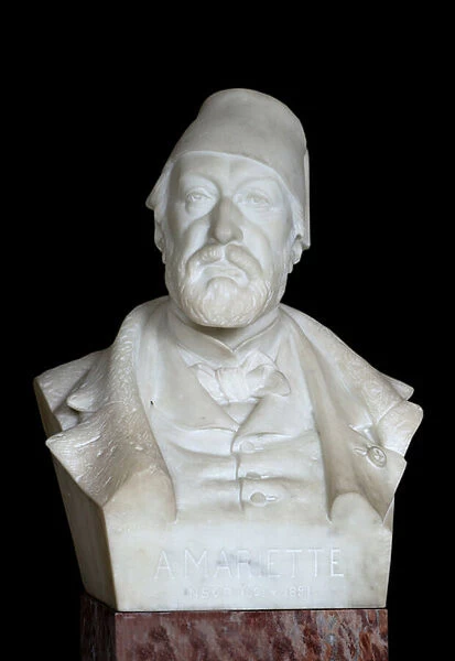 Bust of the Egyptologist Auguste Mariette Said Mariette Pasha (1821 - 1881), 19th century (marble)