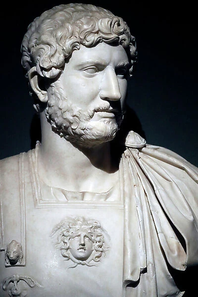 Bust of Hadrian. 117-121 CE. White marble. Genoa. Italy