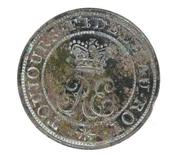 Button of La Tours Royal Etranger Regiment, c. 1794 (brass)