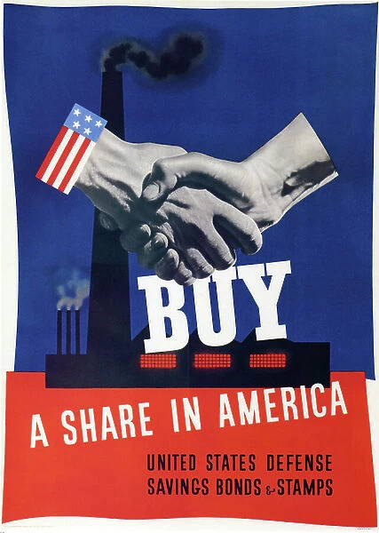Buy A Share In America, 1941 (colour litho)