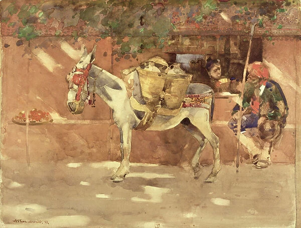 A Byway in Granada, 1891 (w  /  c on paper)