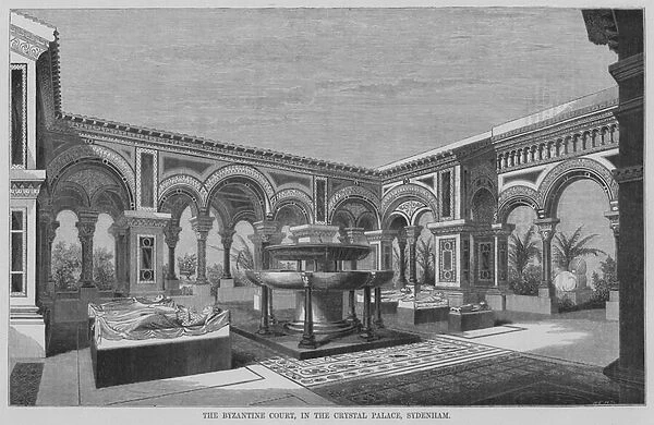 The Byzantine Court, in the Crystal Palace, Sydenham (engraving)