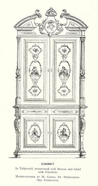 Cabinet (coloured engraving)