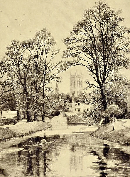 The Cam: The Tower of St Johns Cambridge, c. 1880 (etching)