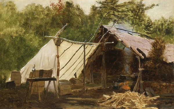 Camp in the Main Wood No, 1879 (oil on canvas)