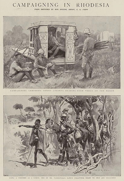 Campaigning in Rhodesia (litho)