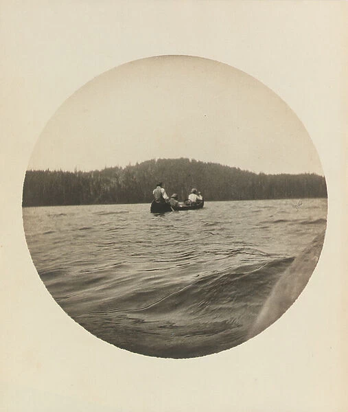 Three canoeists, Lake St. John, Province of Quebec, c. 1895, c. 1904 (gelatin silver print)
