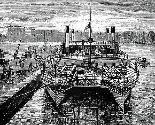 Captain Dicey's shallow draft twin-hulled Channel steamer Castalia, 1850