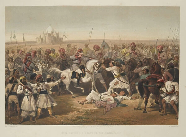 Capture & Death of the Shahzadaghs, 1857 (colour litho)