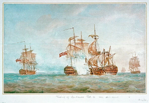 The capture of the Guillaume Tell, 31 March 1800, 1802 (watercolour)