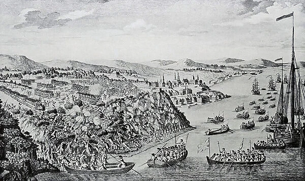 The capture of Quebec, 1759 (line engraving)