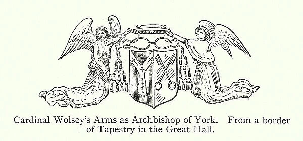 Cardinal Wolsey's Arms as Archbishop of York (engraving)