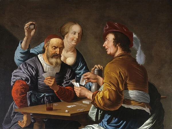Cardsharps in an Interior, 1656 (oil on canvas)