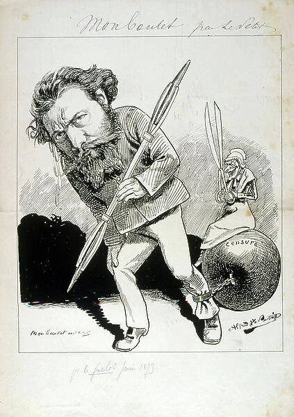 Caricature on censorship in France. 1873 (drawing)